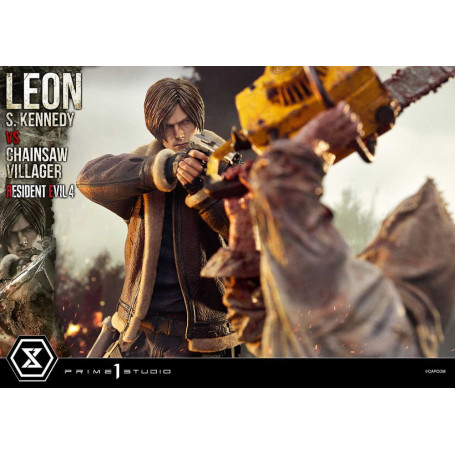 Prime 1 Studio - Resident Evil 4 Leon S. Kennedy vs. Chainsaw Villager Bonus Ver. - Ultimate Premium Masterline Series 1/4