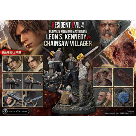 Prime 1 Studio - Resident Evil 4 Leon S. Kennedy vs. Chainsaw Villager Bonus Ver. - Ultimate Premium Masterline Series 1/4