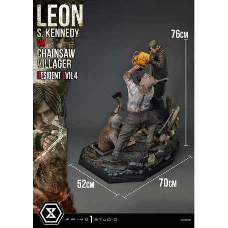 Prime 1 Studio - Resident Evil 4 Leon S. Kennedy vs. Chainsaw Villager Bonus Ver. - Ultimate Premium Masterline Series 1/4