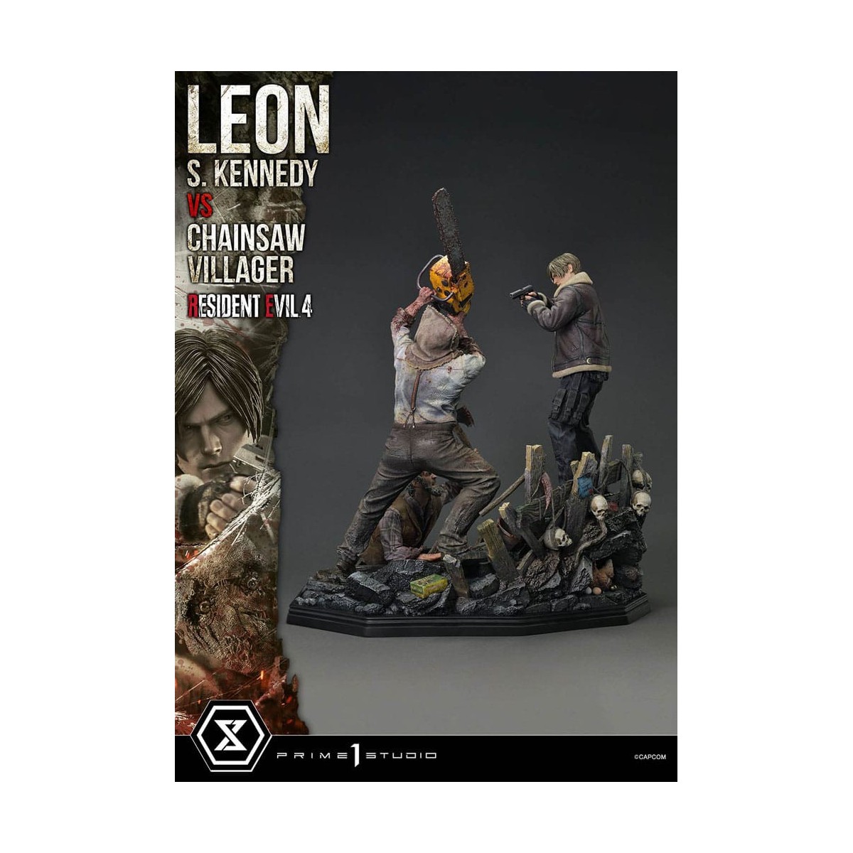 Prime 1 Studio - Resident Evil 4 Leon S. Kennedy vs. Chainsaw Villager Bonus Ver. - Ultimate Premium Masterline Series 1/4