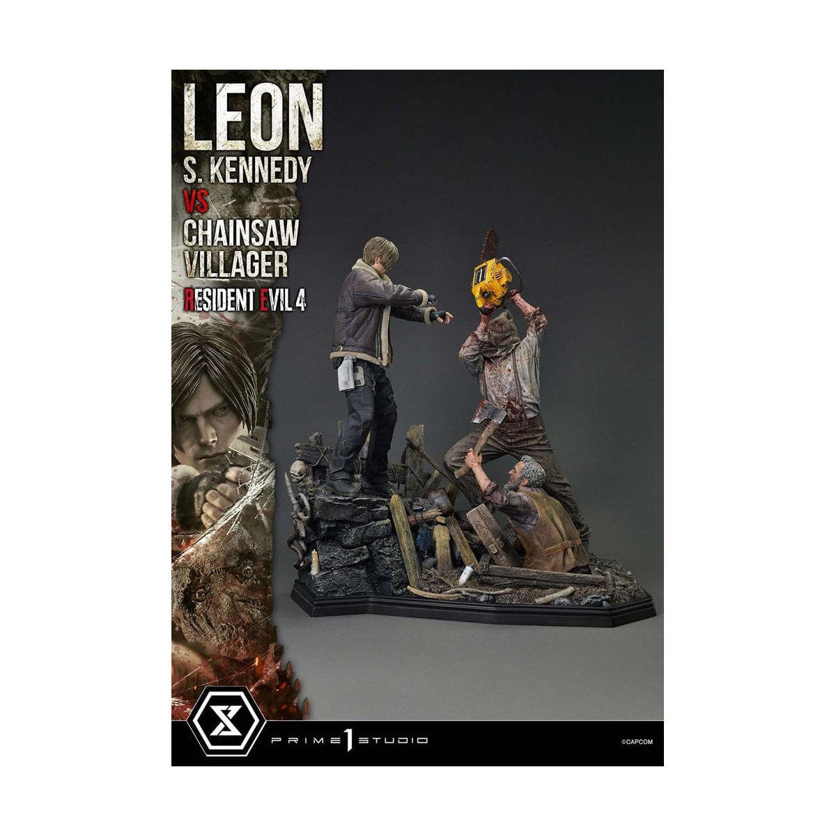 Prime 1 Studio - Resident Evil 4 Leon S. Kennedy vs. Chainsaw Villager Bonus Ver. - Ultimate Premium Masterline Series 1/4