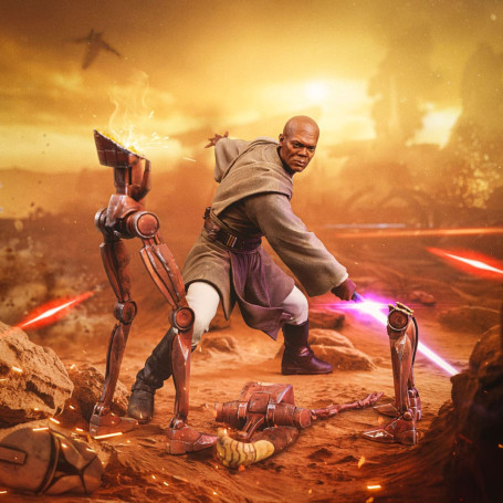 IRON STUDIOS - Mace Windu Art Scale 1/10 - Star Wars: Attack ot the Clones