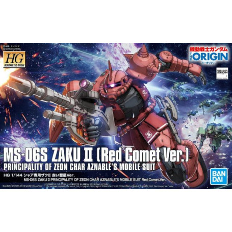 Bandai - Gunpla - Gundam 1/144 HG The Origin - MS-06S ZAKU II RED COMET VER. - Mobile Suit Gundam