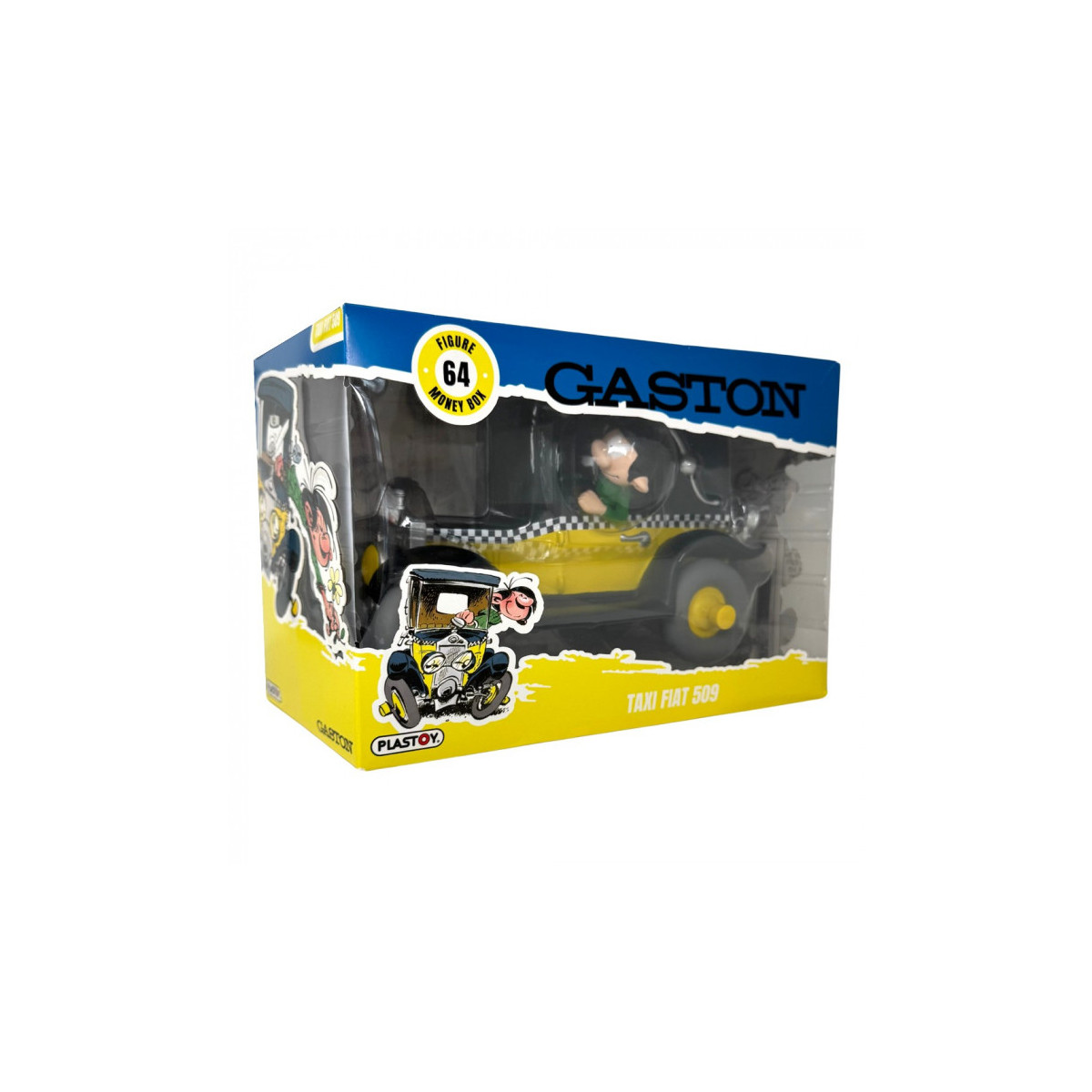 Plastoy Tirelire Gaston Lagaffe - Gaston Lagaffe and his Taxi Fiat 509