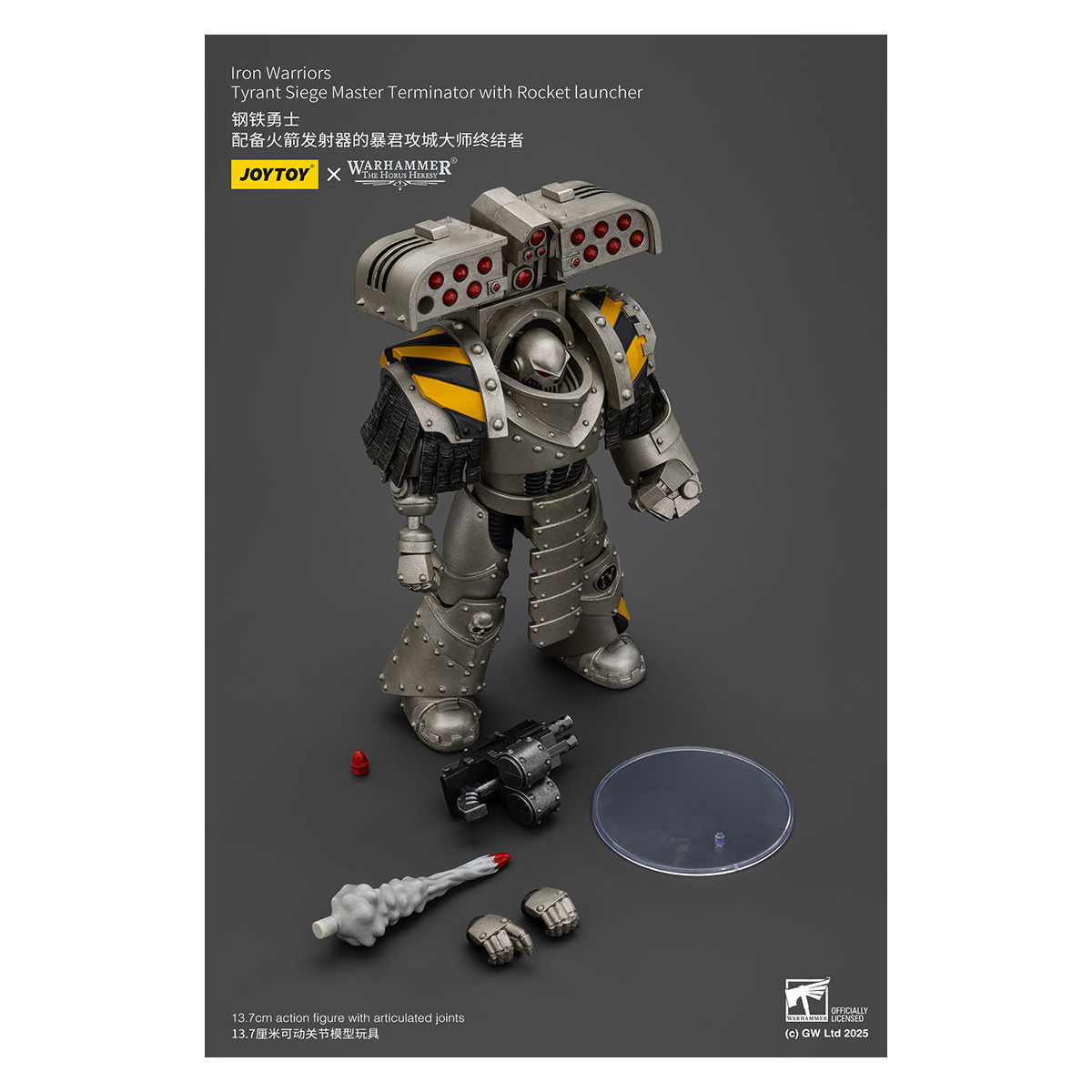 Joytoy - Warhammer - Iron Warriors Tyrant Siege Terminator Squad - Siege Master Terminator with Rocket launcher