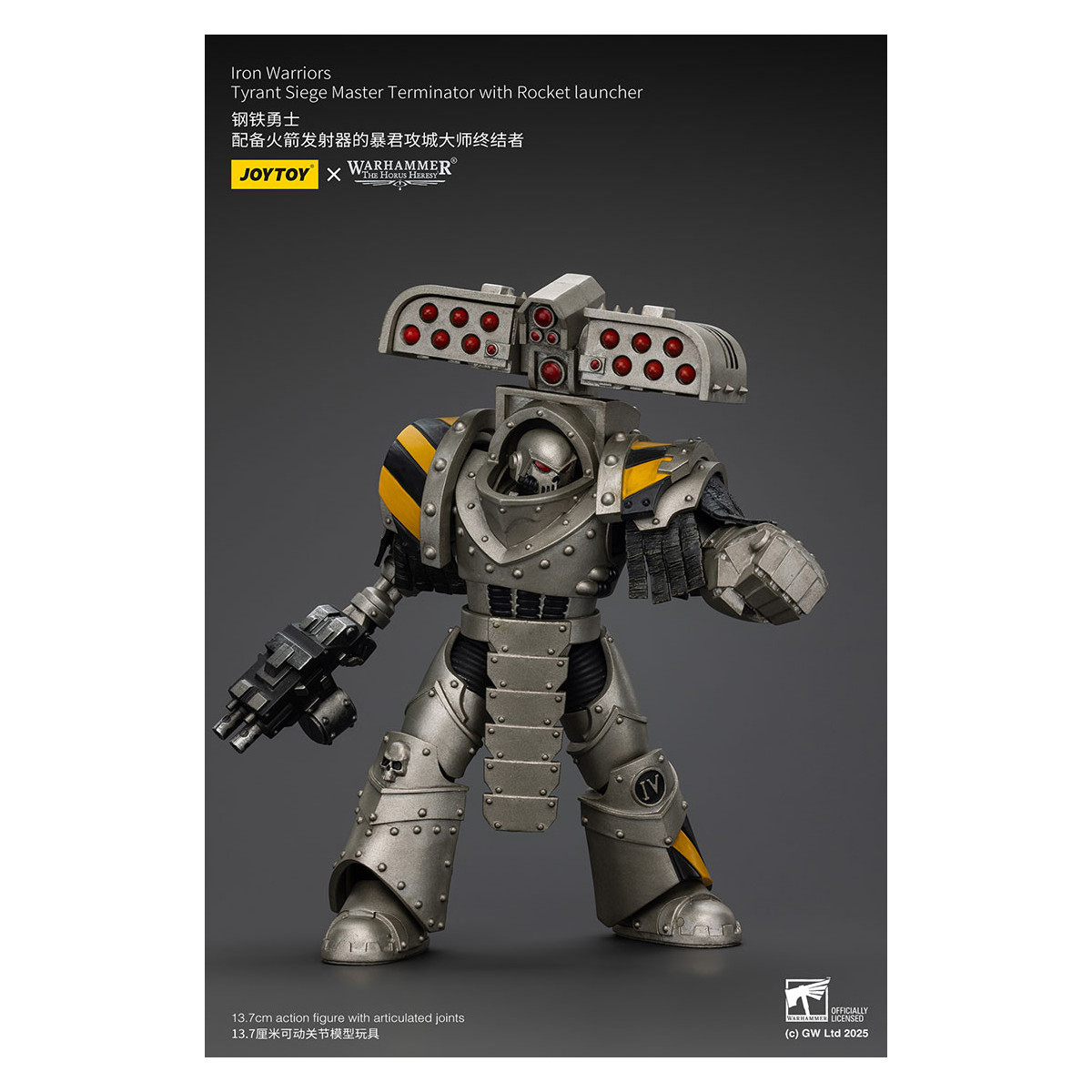 Joytoy - Warhammer - Iron Warriors Tyrant Siege Terminator Squad - Siege Master Terminator with Rocket launcher