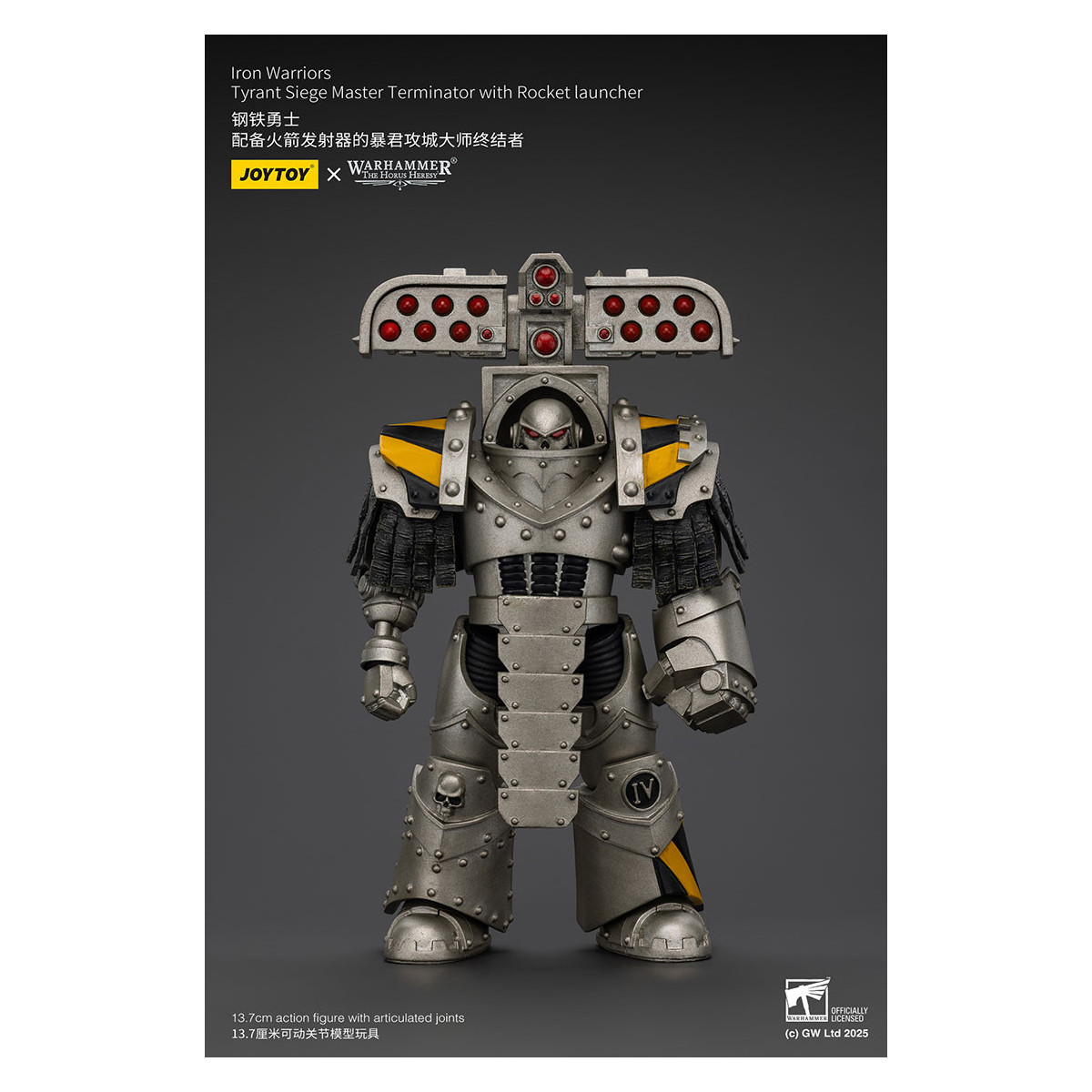 Joytoy - Warhammer - Iron Warriors Tyrant Siege Terminator Squad - Siege Master Terminator with Rocket launcher
