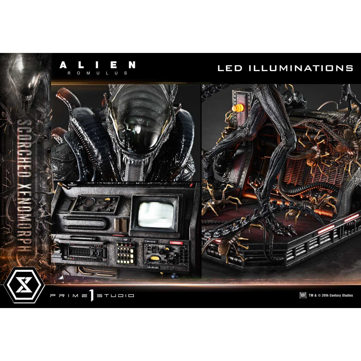 Prime 1 Studio - Scorched Xenomorph DX Bonus Version 1/3 - Alien: Romulus Museum Masterline XL