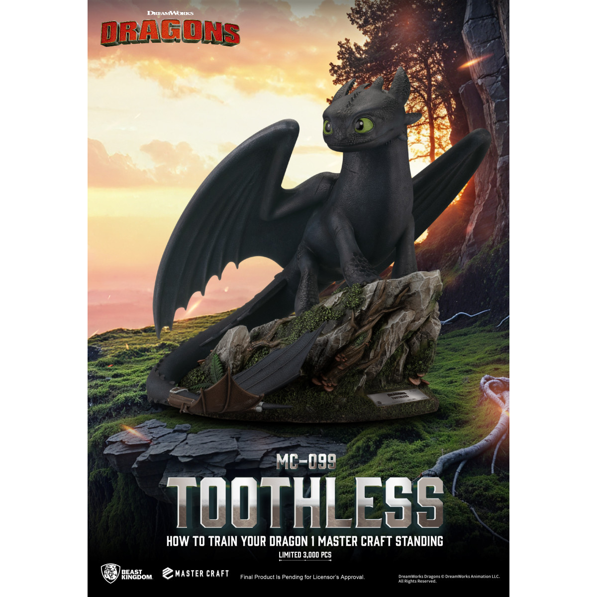 Beast Kingdom - How to Train your Dragon 1 - Mastercraft Standing Toothless - Toothless