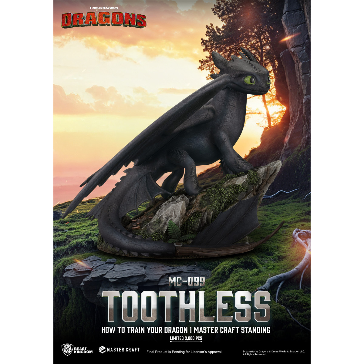 Beast Kingdom - How to Train your Dragon 1 - Mastercraft Standing Toothless - Toothless
