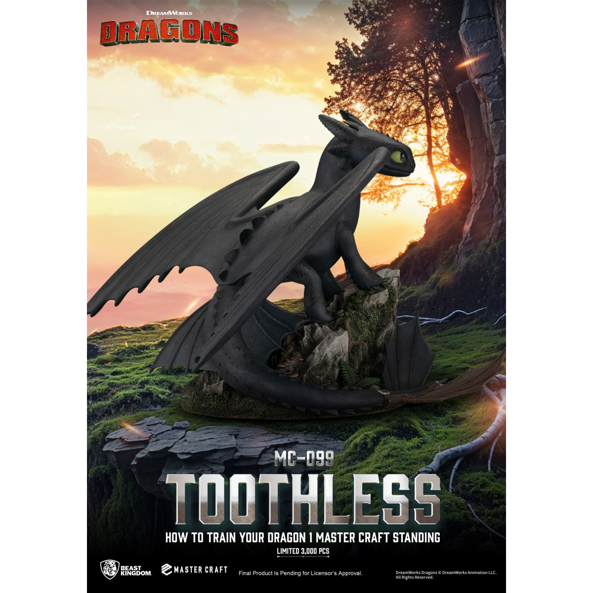 Beast Kingdom - How to Train your Dragon 1 - Mastercraft Standing Toothless - Toothless