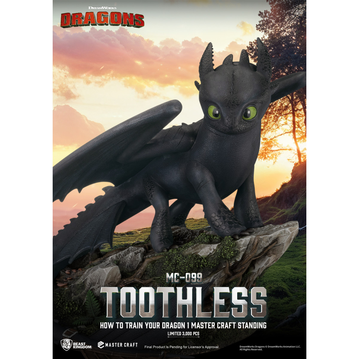 Beast Kingdom - How to Train your Dragon 1 - Mastercraft Standing Toothless - Toothless