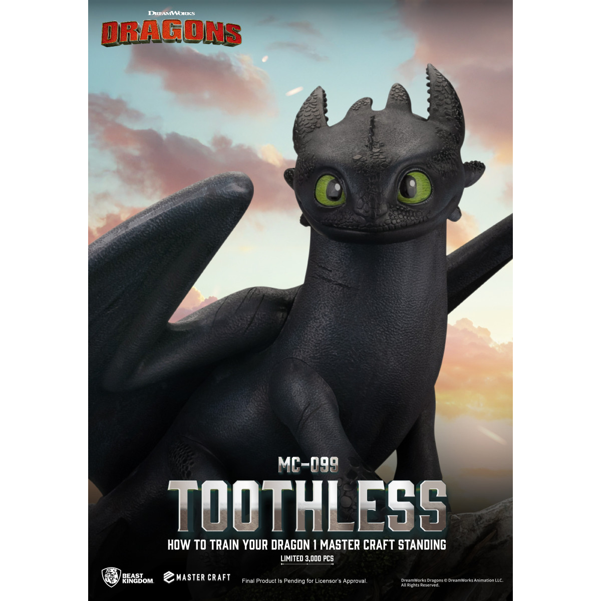 Beast Kingdom - How to Train your Dragon 1 - Mastercraft Standing Toothless - Toothless