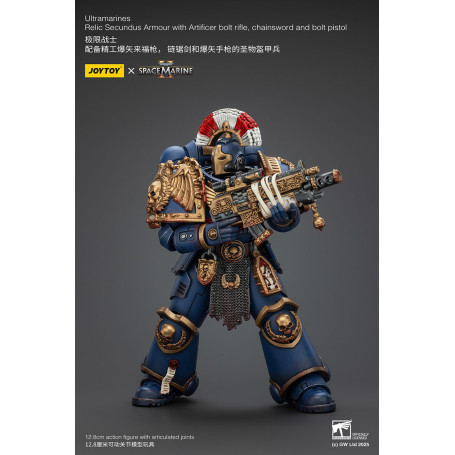 JoyToy - Space Marines II - Ultramarines Relic Secundus Armour with Artificer Bolt Rifle Chainsword and Bolt Pistol 1/18
