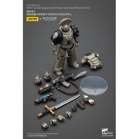 Joytoy - Warhammer - Iron Warriors MKVI Tactical Sergeant with Power Sword and Plasma Pistol