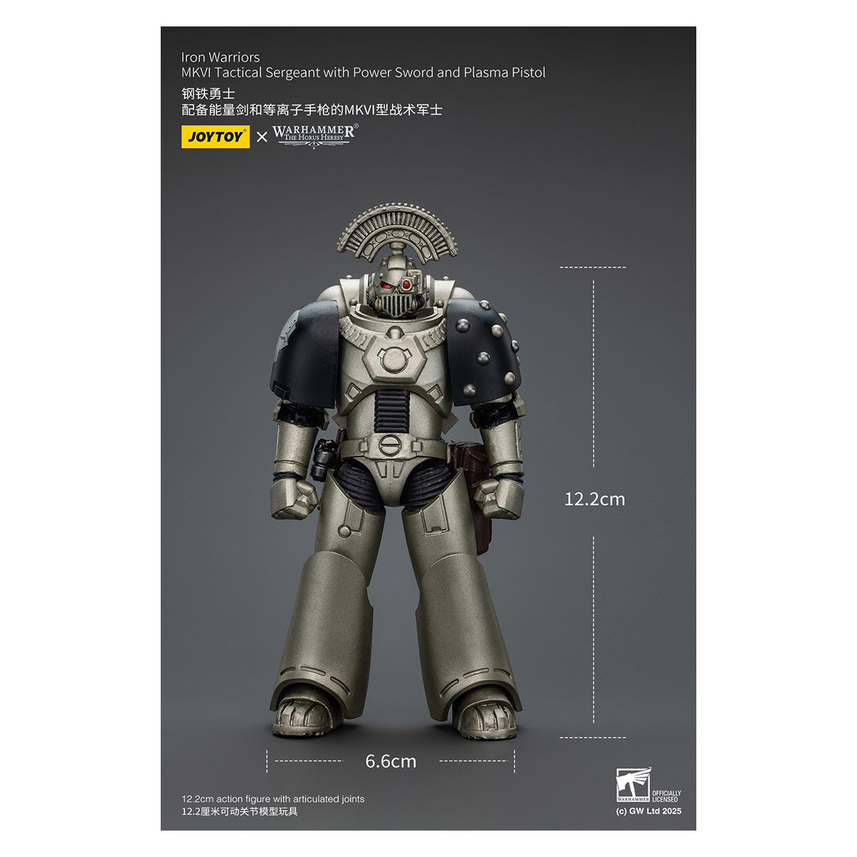 Joytoy - Warhammer - Iron Warriors MKVI Tactical Sergeant with Power Sword and Plasma Pistol