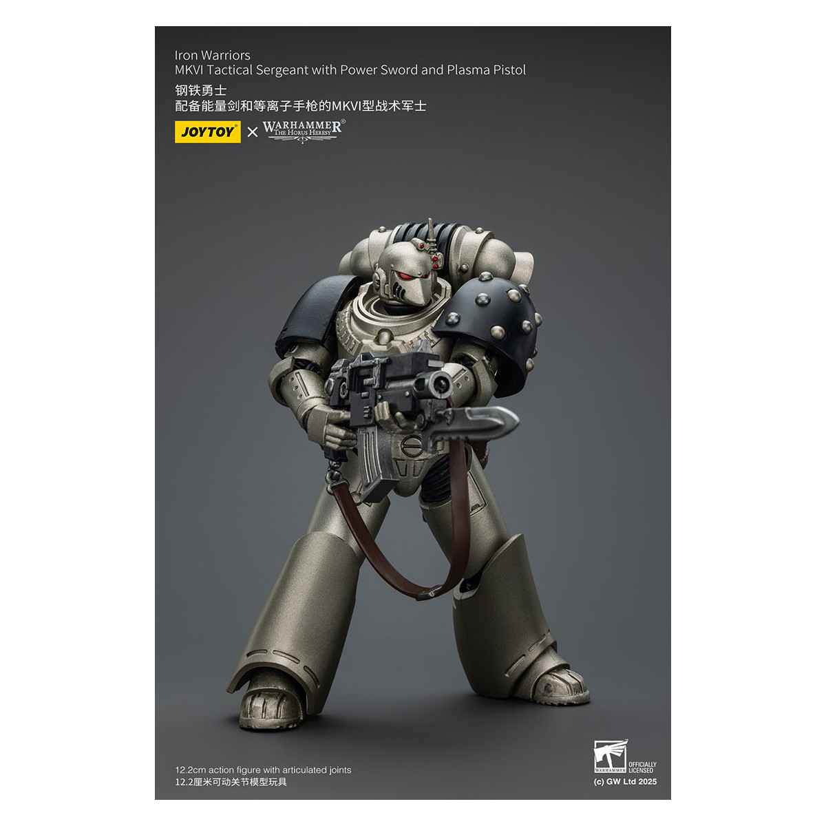 Joytoy - Warhammer - Iron Warriors MKVI Tactical Sergeant with Power Sword and Plasma Pistol