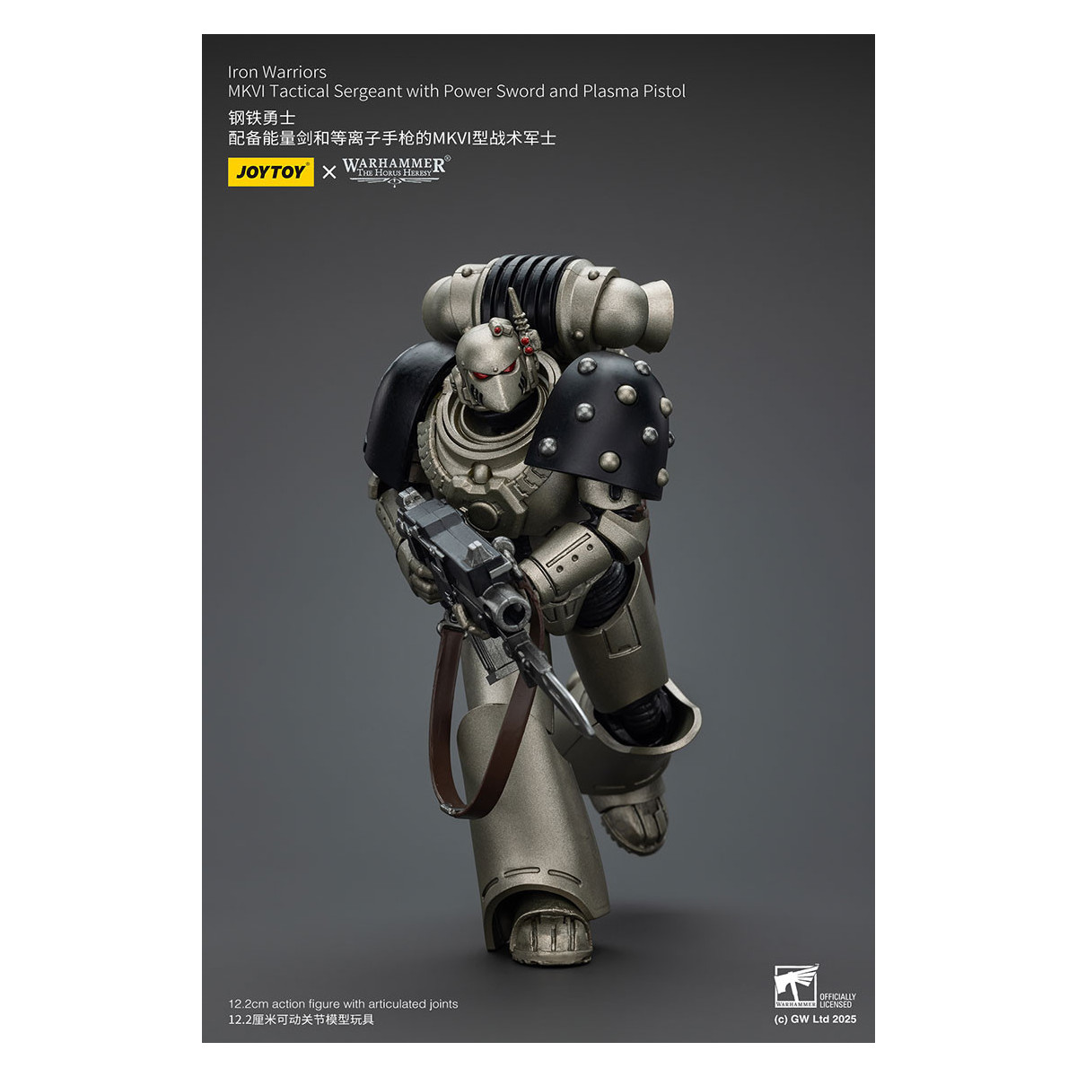 Joytoy - Warhammer - Iron Warriors MKVI Tactical Sergeant with Power Sword and Plasma Pistol