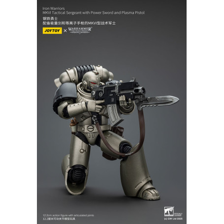 Joytoy - Warhammer - Iron Warriors MKVI Tactical Sergeant with Power Sword and Plasma Pistol