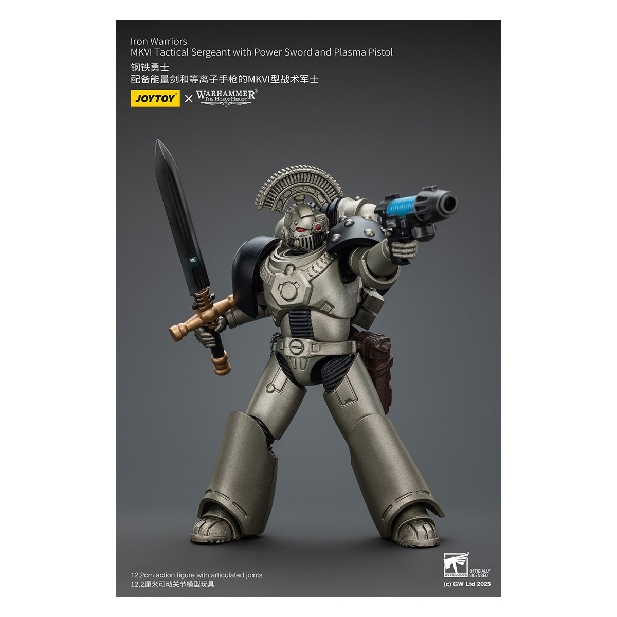 Joytoy - Warhammer - Iron Warriors MKVI Tactical Sergeant with Power Sword and Plasma Pistol