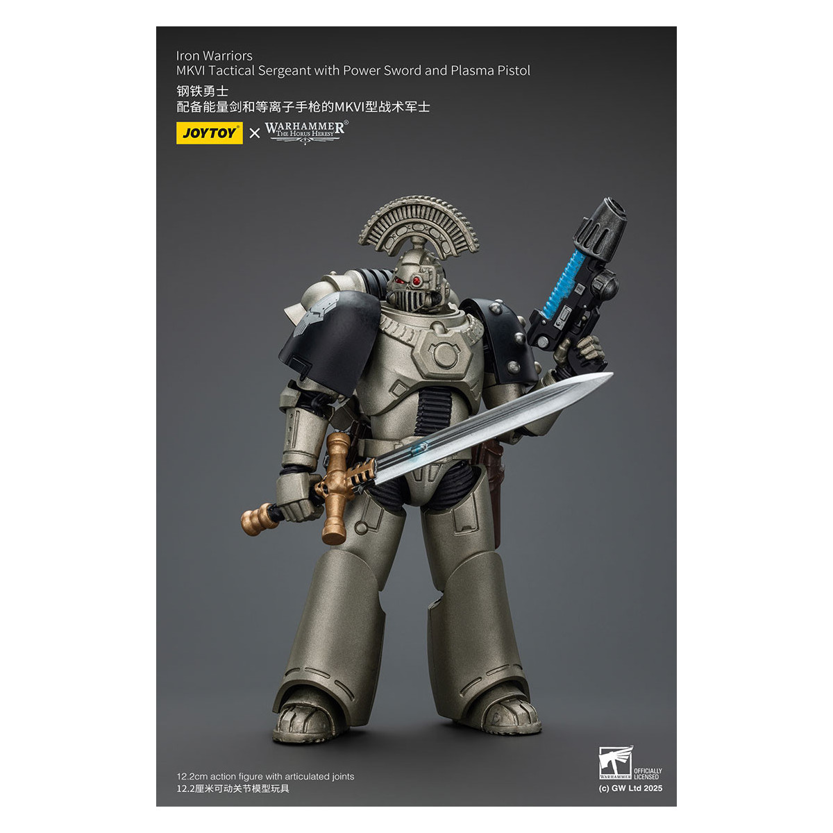 Joytoy - Warhammer - Iron Warriors MKVI Tactical Sergeant with Power Sword and Plasma Pistol