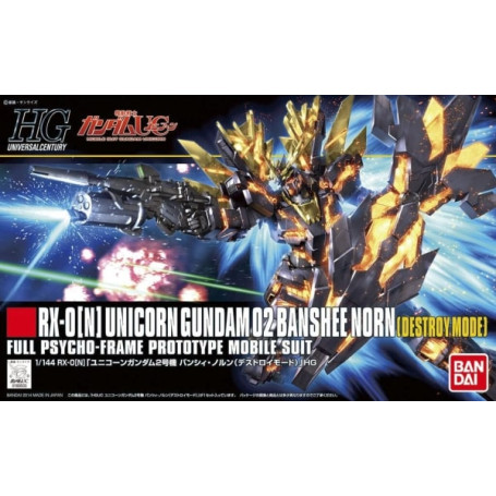 Bandai - Gunpla - 1/144 HG- RX-0[N] UNICORN GUNDAM 02 BANSHEE NORN (DESTROY MODE) - Mobile Suit Gundam Unicorn