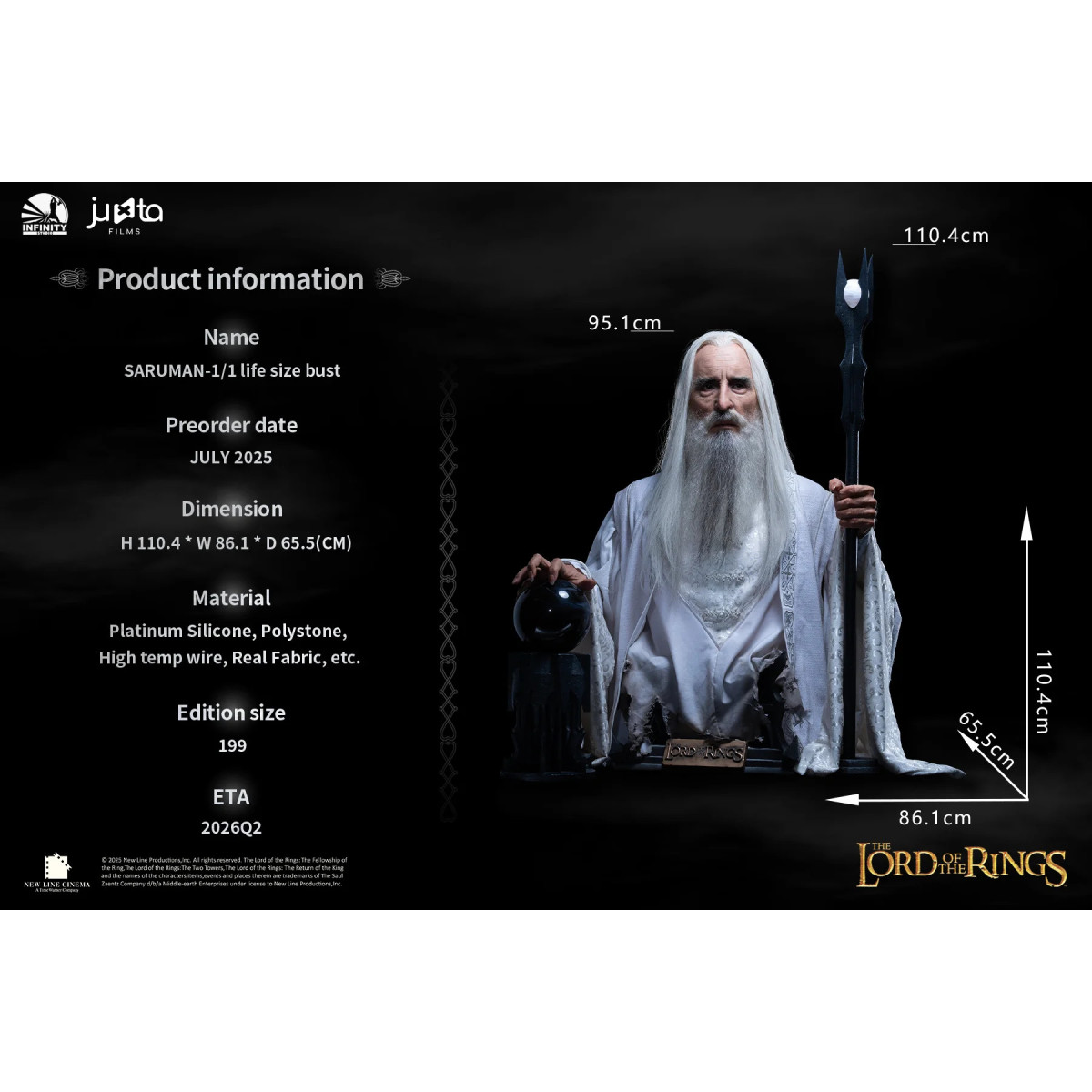 INFINITY STUDIO - SARUMAN - Bust 1/1 Lord of the Rings - Saruman