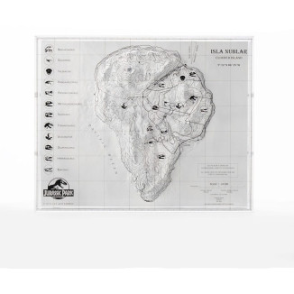 ECC Elite Creature Collectibles - Jurassic Park Topographic Map Isla Nublar