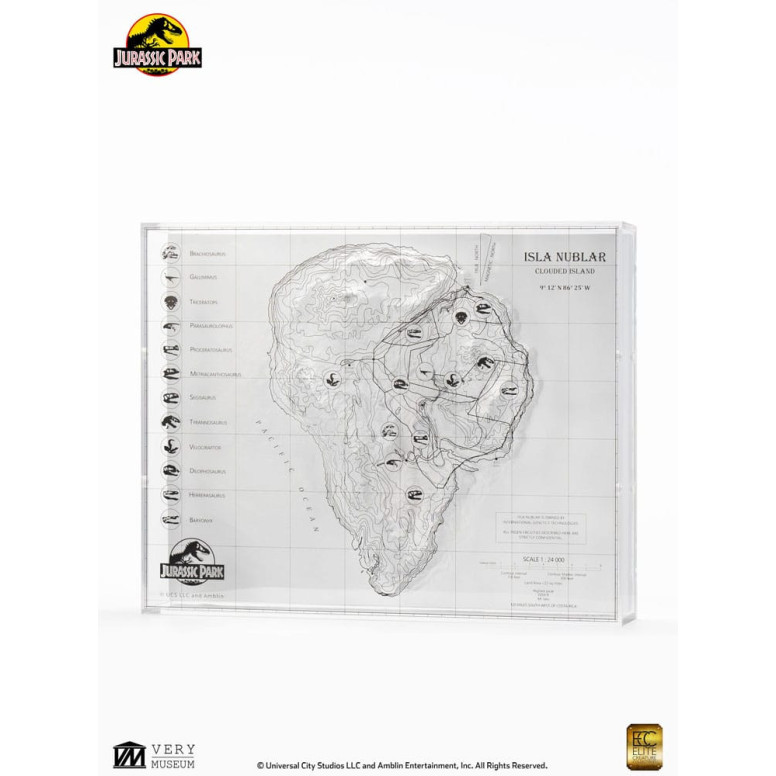 ECC Elite Creature Collectibles - Jurassic Park Topographic Map Isla Nublar