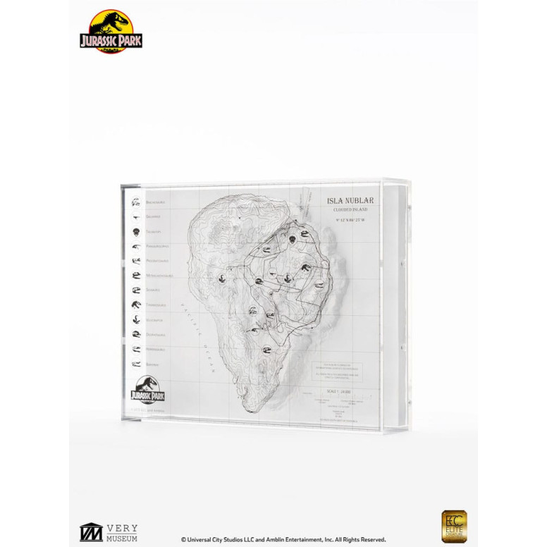 ECC Elite Creature Collectibles - Jurassic Park Topographic Map Isla Nublar