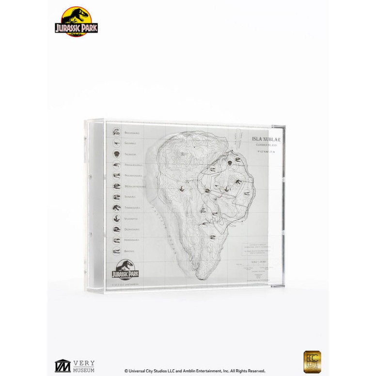 ECC Elite Creature Collectibles - Jurassic Park Topographic Map Isla Nublar