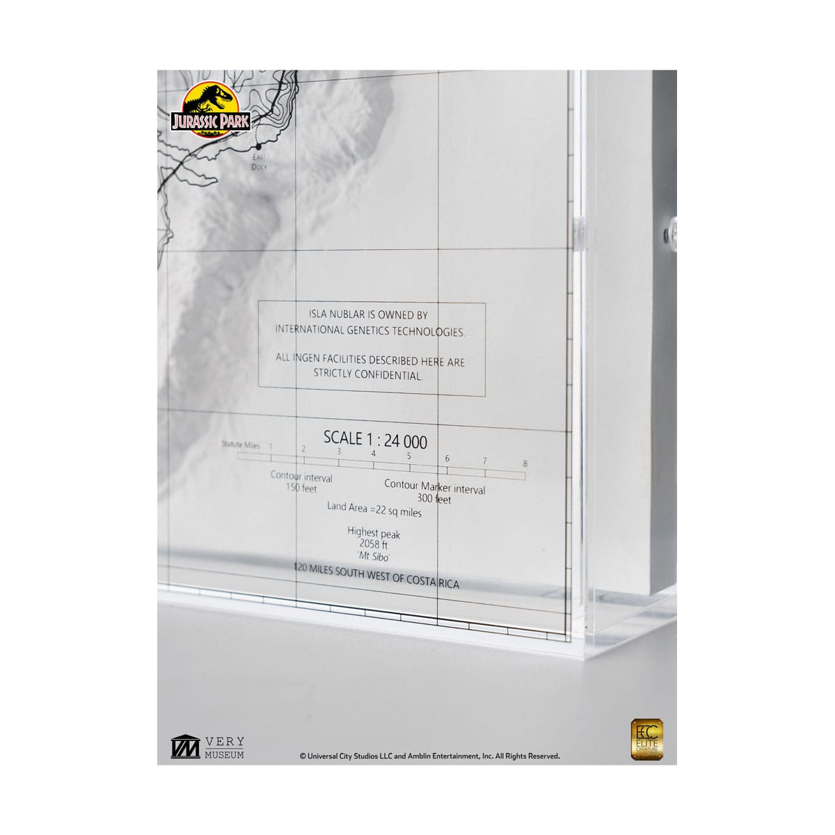 ECC Elite Creature Collectibles - Jurassic Park Topographic Map Isla Nublar