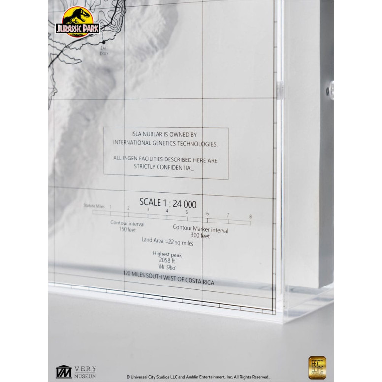 ECC Elite Creature Collectibles - Jurassic Park Topographic Map Isla Nublar