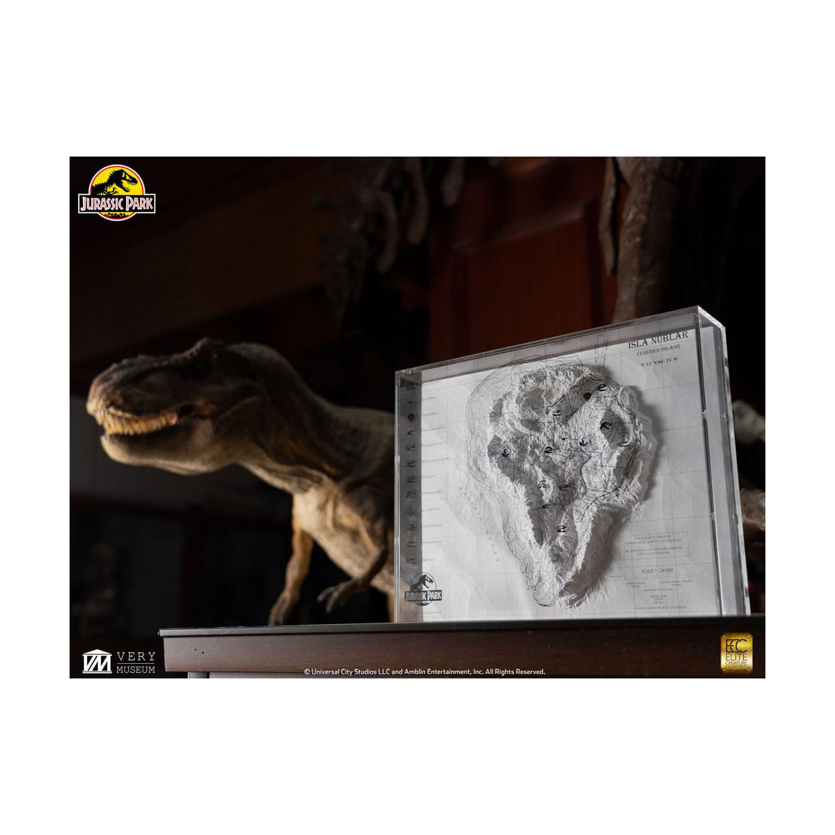ECC Elite Creature Collectibles - Jurassic Park Topographic Map Isla Nublar