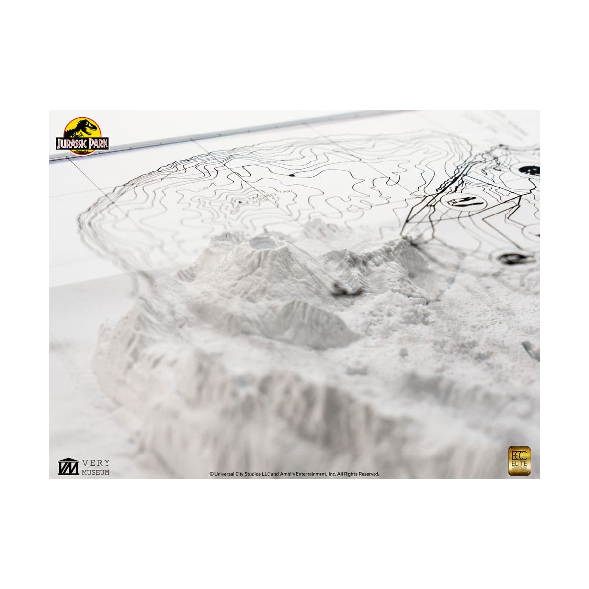 ECC Elite Creature Collectibles - Jurassic Park Topographic Map Isla Nublar