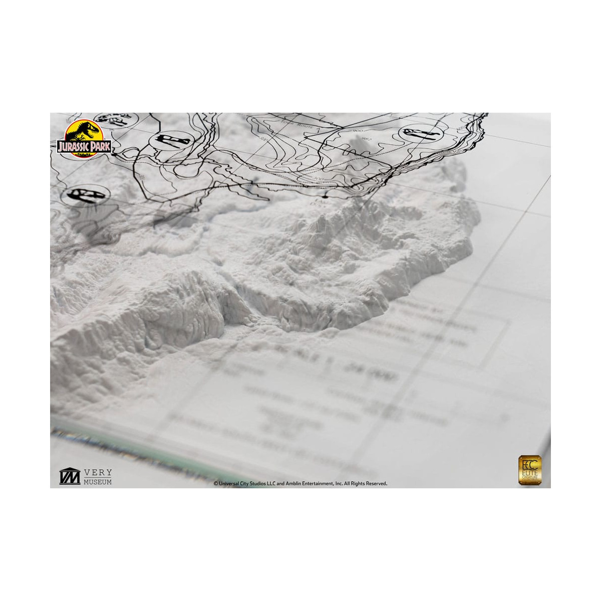 ECC Elite Creature Collectibles - Jurassic Park Topographic Map Isla Nublar