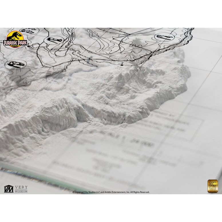 ECC Elite Creature Collectibles - Jurassic Park Topographic Map Isla Nublar