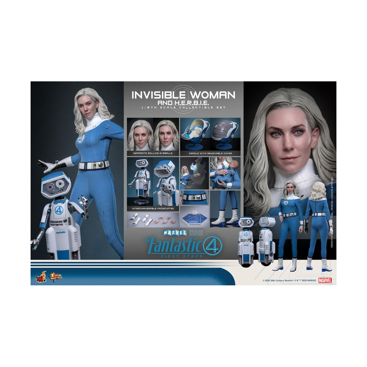 Hot Toys Marvel - Fantastic Four: First Steps - Invisible Woman & H.E.R.B.I.E. MMS 1/6 - Sue Storm