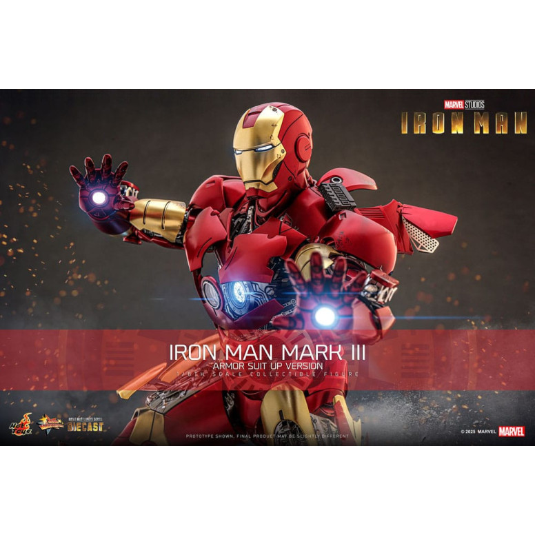 Hot Toys Marvel - Iron Man Mark III (Armor Suit Up Version) Die Cast MMS 1/6