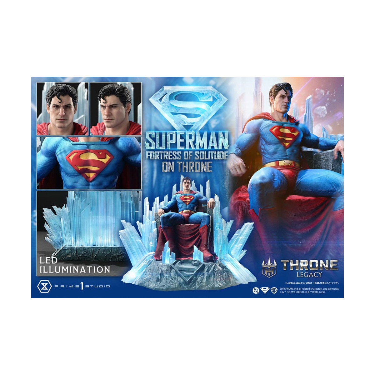 Prime 1 Studio DC Comics Throne Legacy Collection - Superman Fortress of Solitude on Throne (Design by Gabriele Dell'Otto) 1/4