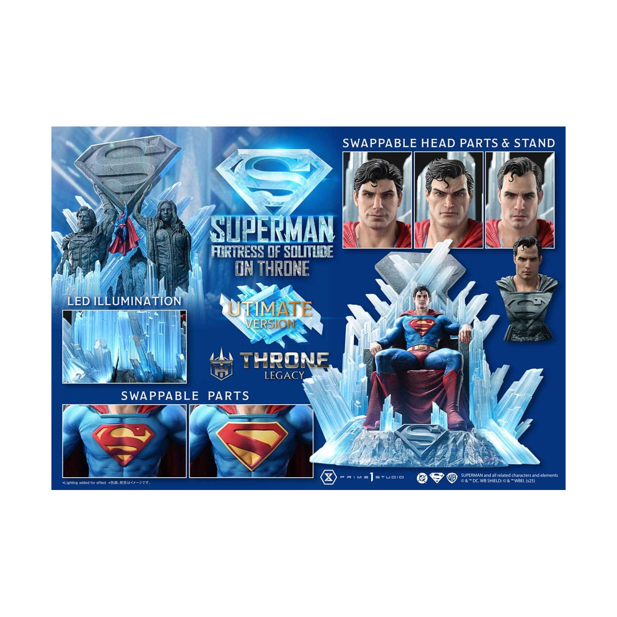 Prime 1 Studio DC Comics Throne Legacy Collection - Superman Fortress of Solitude on Throne Ultimate Bonus Version