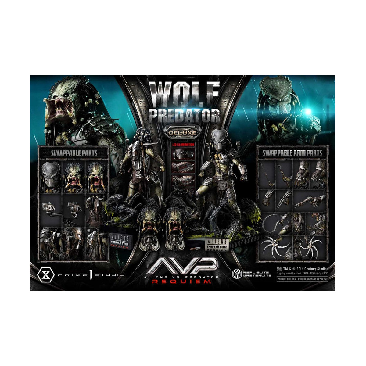 Prime 1 Studio - Alien vs. Predator Requiem - Wolf Predator Deluxe Bonus Ver. Real Elite Masterline Series 1/3