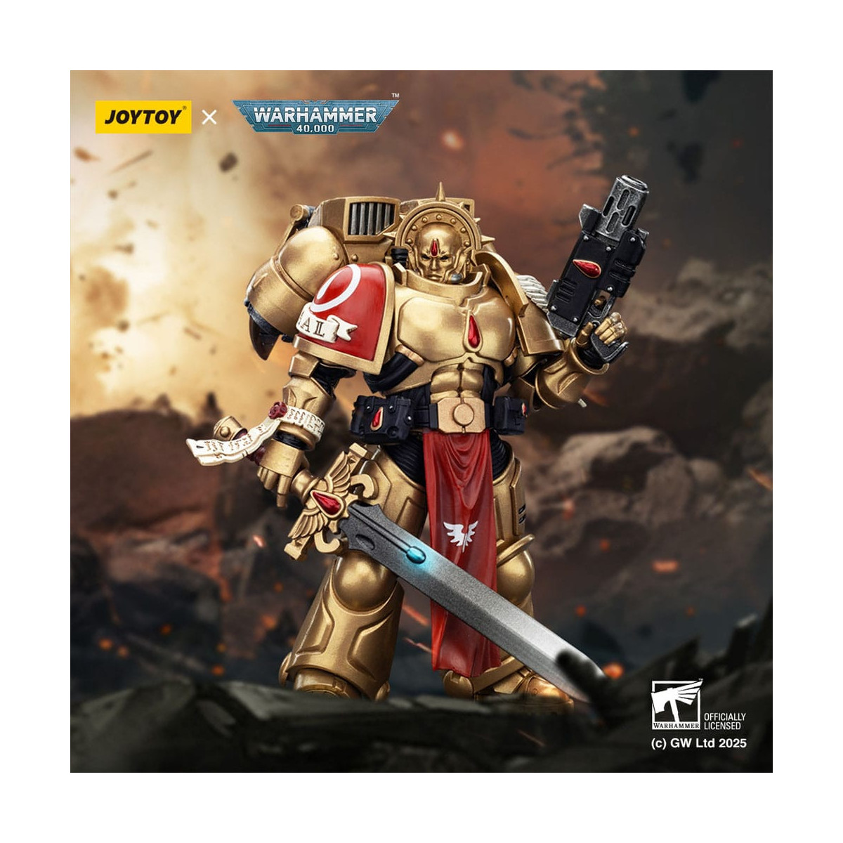 JoyToy Space Marines - Blood Angels - Combat Patrol Blood Angels Sanguinary Guard 1 with Inferno Pistol and Encarmine Blade 1/18