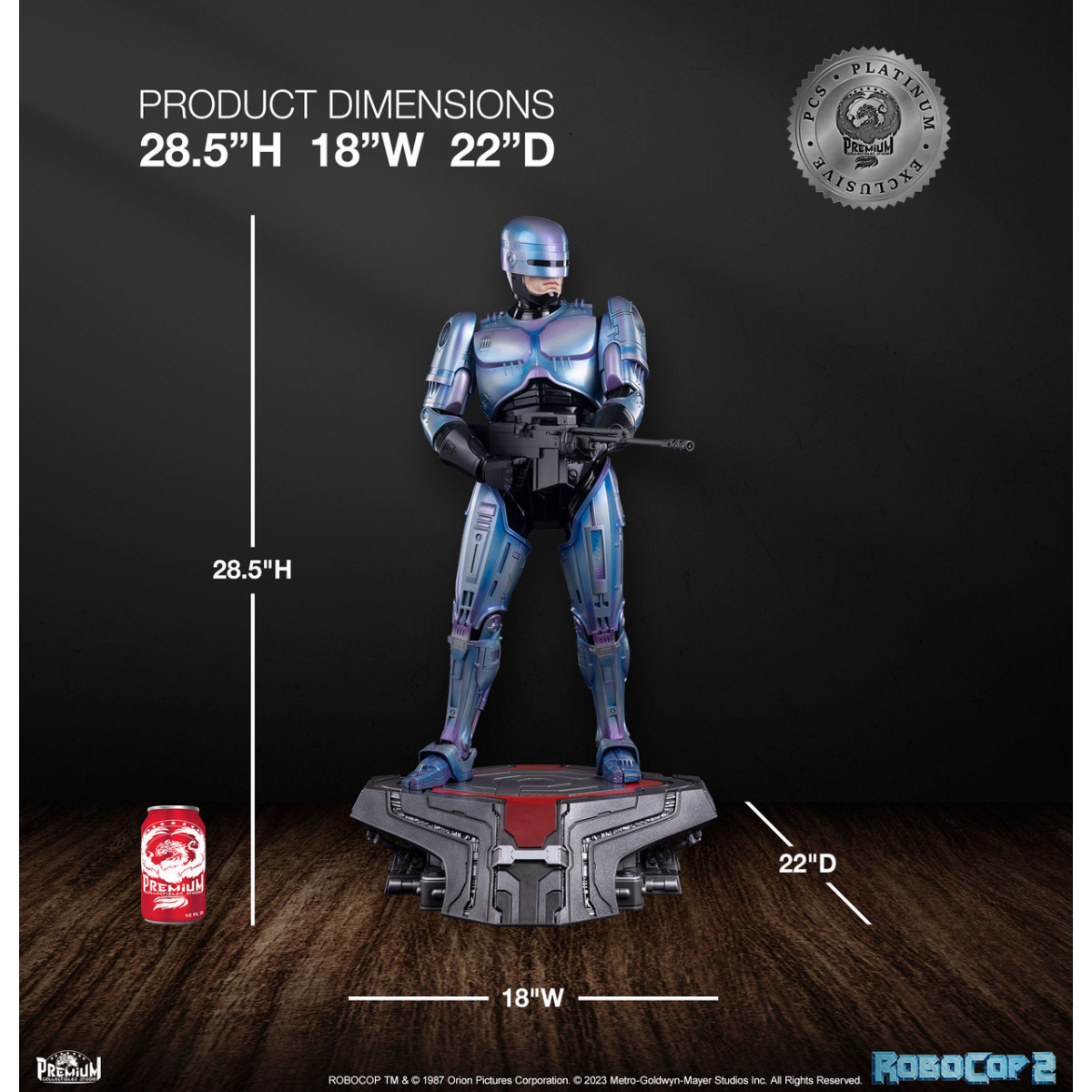 Premium Collectibles Studio PCS ROBOCOP 2 Platinum Exclusive Statue 1/3