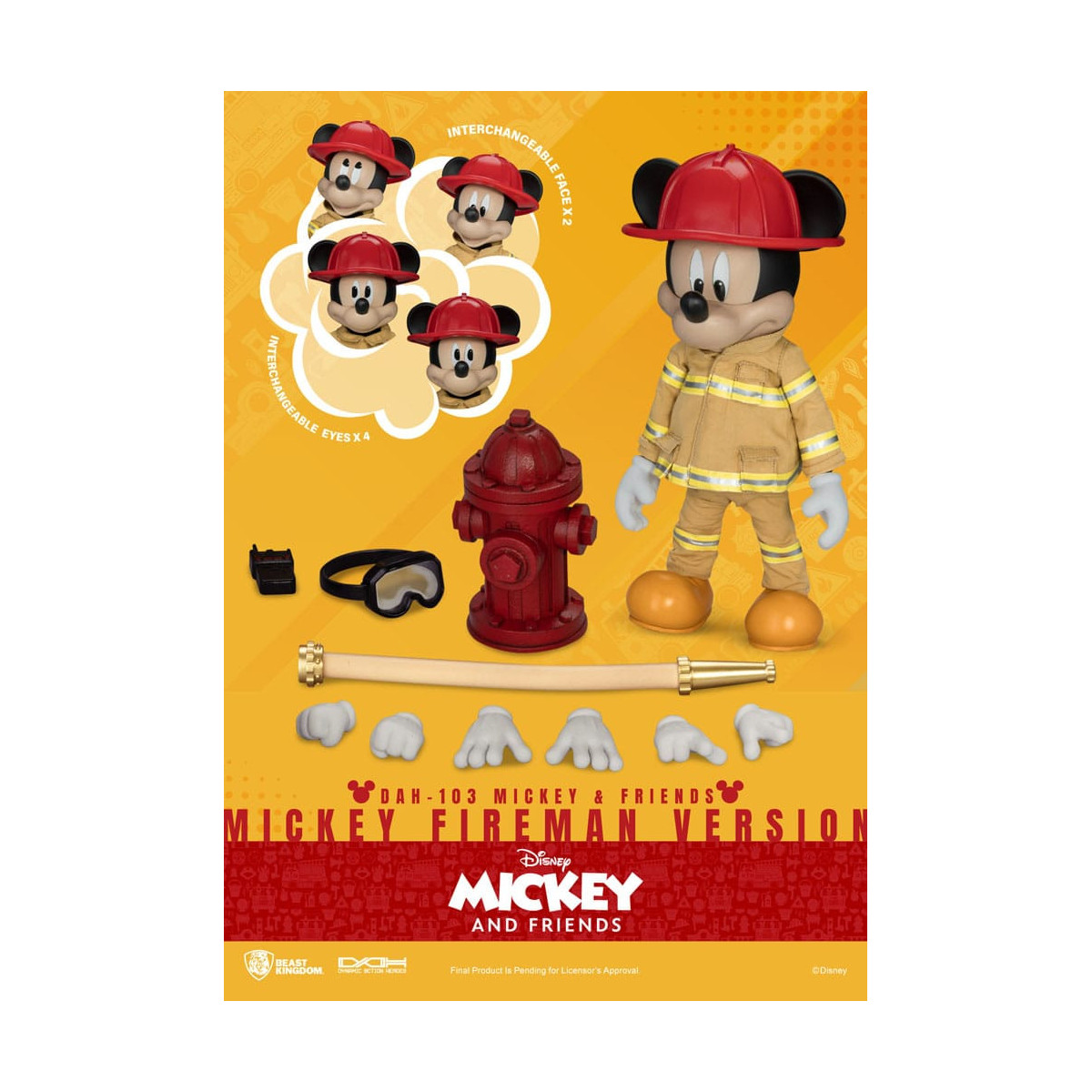 Beast Kingdom - Mickey & Friends - Mickey Fireman Ver. figurine Dynamic Action Heroes 1/9