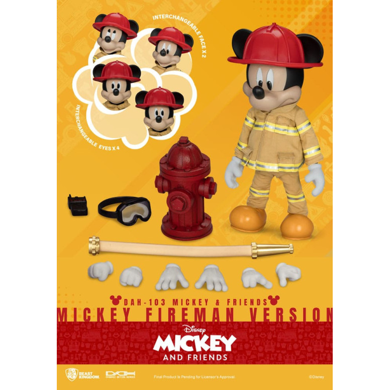 Beast Kingdom - Mickey & Friends - Mickey Fireman Ver. figurine Dynamic Action Heroes 1/9