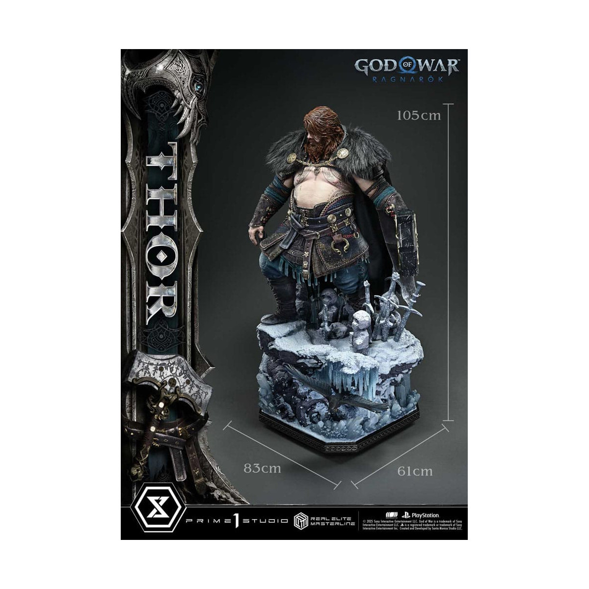 Prime 1 Studio - God of War: Ragnarok - Thor Deluxe Bonus Version - Real Elite Masterline Series 1/3