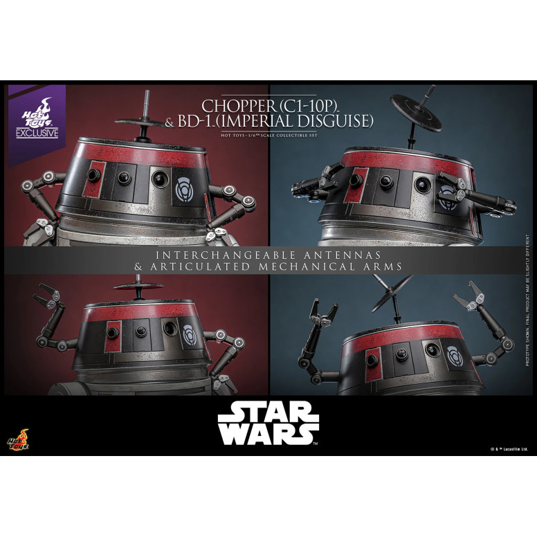 Hot Toys Star Wars - Chopper (C1-10P) & BD-1 (Imperial Disguise) - Rebels Hot Toys Exclusive
