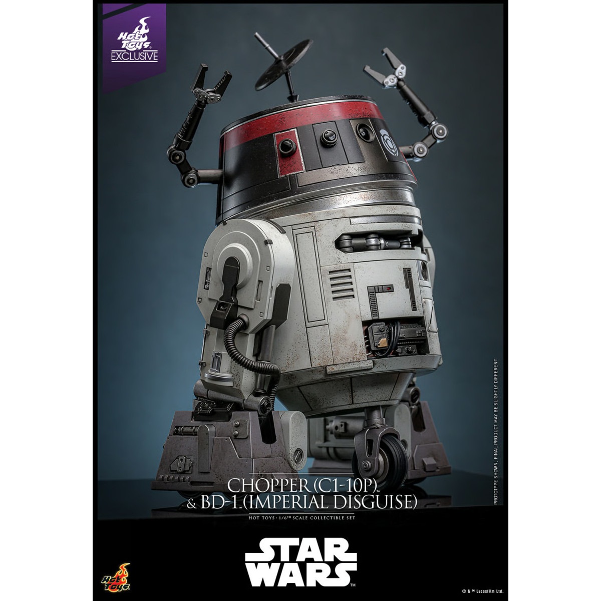 Hot Toys Star Wars - Chopper (C1-10P) & BD-1 (Imperial Disguise) - Rebels Hot Toys Exclusive