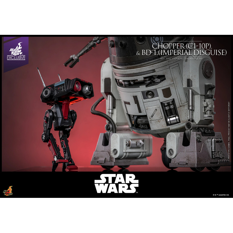 Hot Toys Star Wars - Chopper (C1-10P) & BD-1 (Imperial Disguise) - Rebels Hot Toys Exclusive